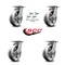 Service Caster 6 Inch Kingpinless V Groove Semi Steel Wheel Swivel Caster Set with Swivel Lock SCC-KP30S620-VGR-BSL-4 - alternate 5